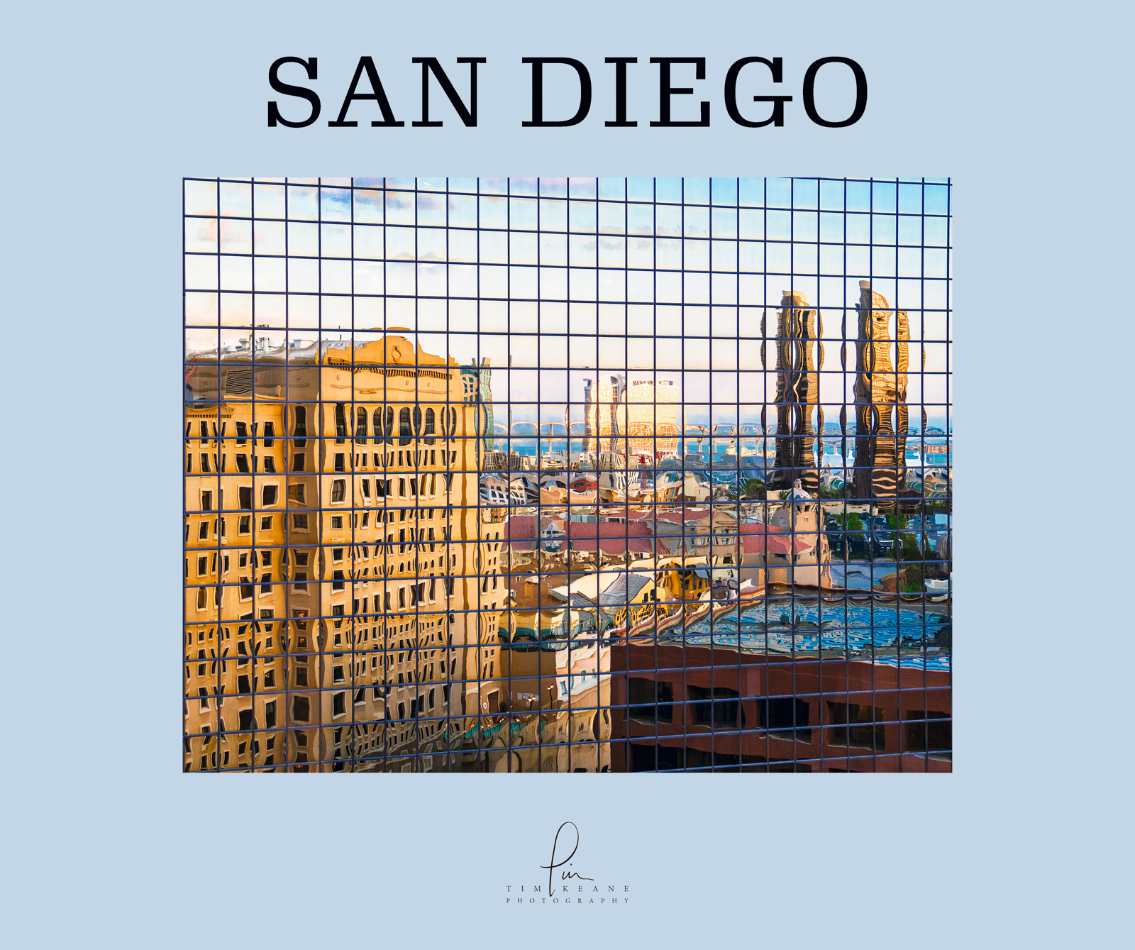 travel poster san diego, abstract, san diego harbor, pacific ocean, reflection
